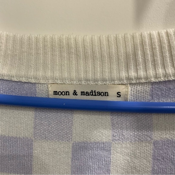 Moon & Madison purple checkered cardigan - Picture 2 of 3